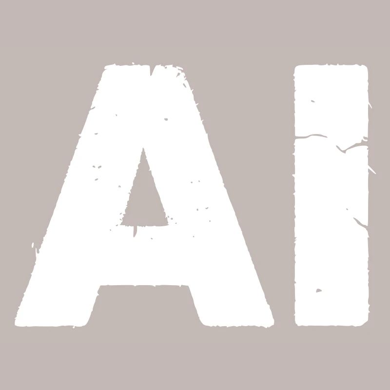 AI Artificial Intelligence Text Grunge Vector