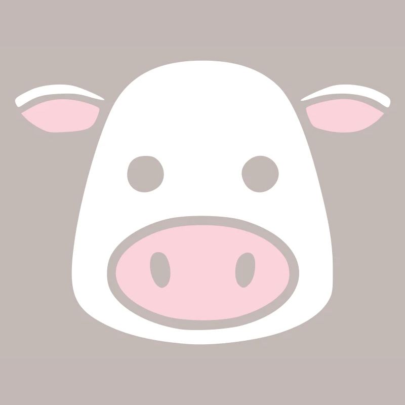Cute Cow Head Face Comic Vector