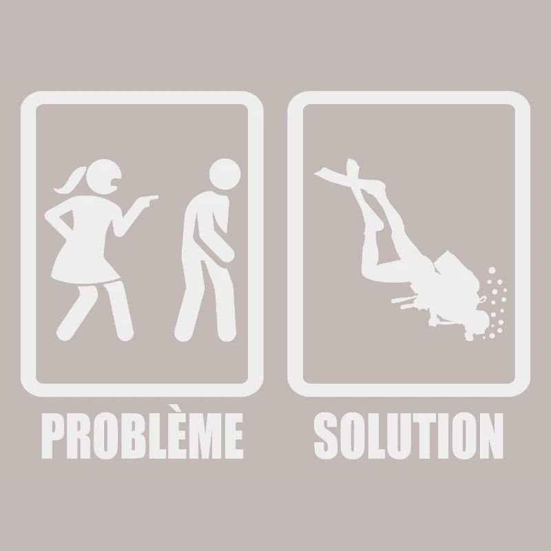 Humor couple problem solution diving