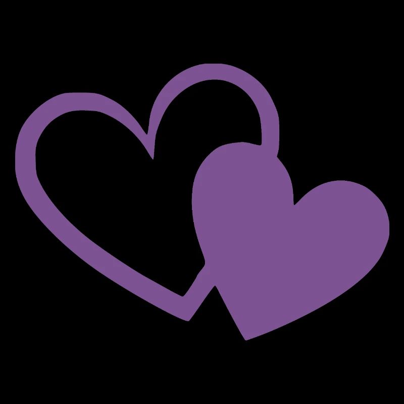 violet heart two violet hearts gift