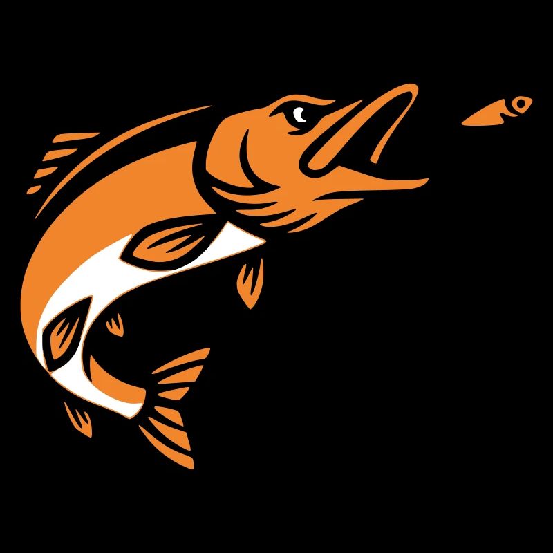 Pike Fish Jump Vector