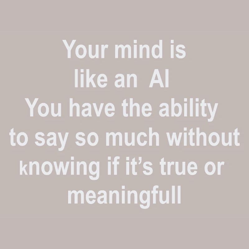 Brain as AI: Words without Value