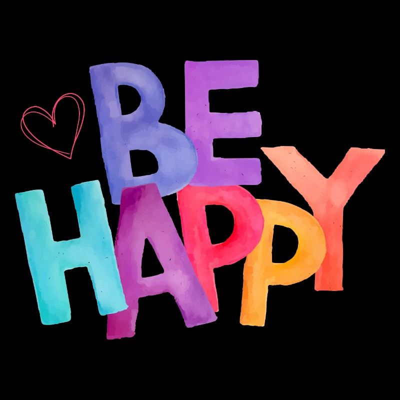 Be Happy Regenbogen Aquarell