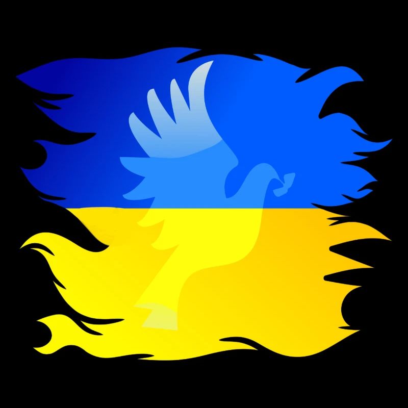 Drapeau de l’Ukraine avec colombe de la paix