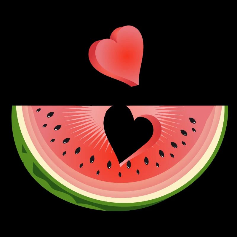 Stück einer Wassermelone mit Herz