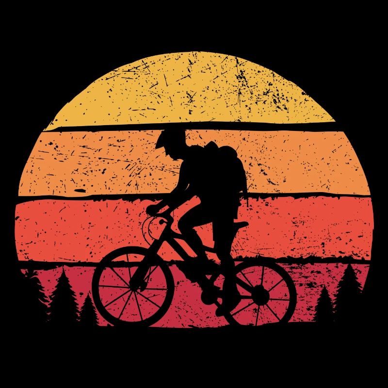 Zwillingsradfahrer Sonnenuntergangs-Silhouette