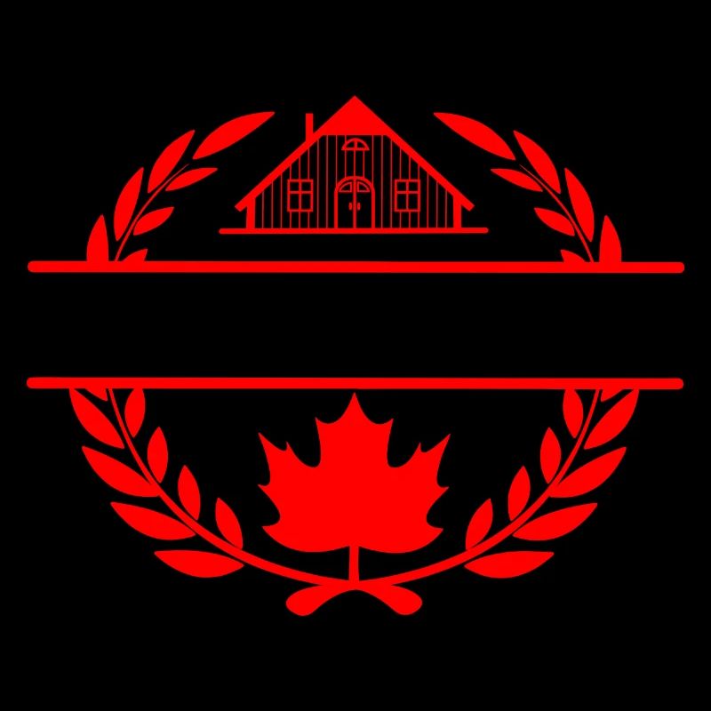 Canada maple leaf farm laurel wreath