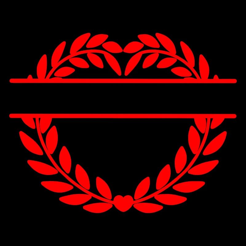 Bannière nominative une année, couronne de laurier en forme de cœur