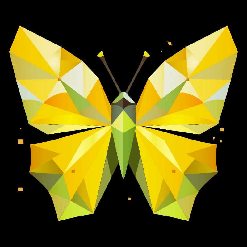 papillon citron jaune vif dans un style moderne