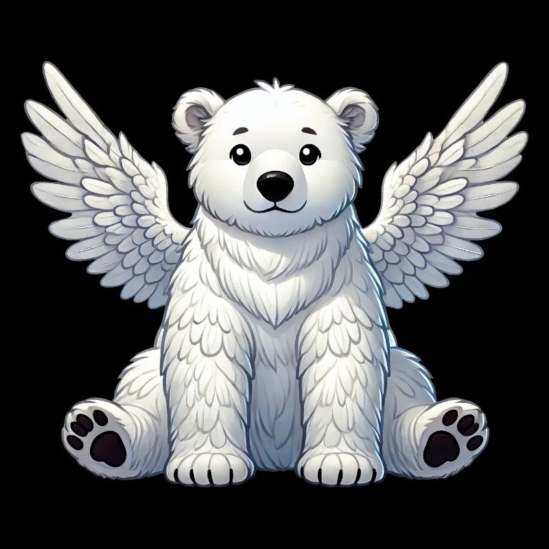 Süßer Eisbär Engel Cartoon Tier Illustration