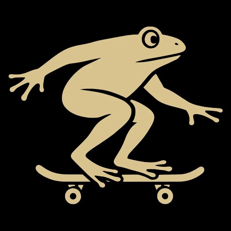 Minimalist Frog Toad Toad Skateboarder