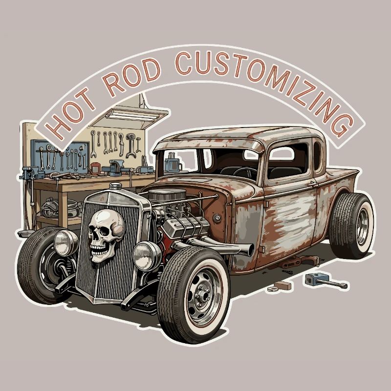 Rustic Hot Rod Customization Design