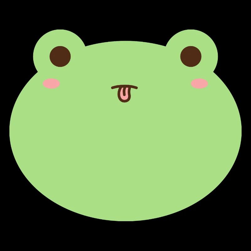 Cute Frog Cartoon Face Design