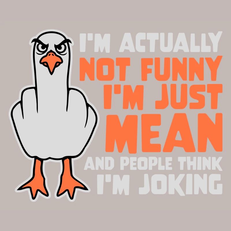 Möwe Mittelfinger Not Funny Mean People Think Joke