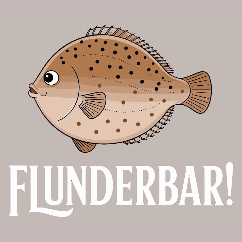 Flounder Bear Funny Flatfish Humor