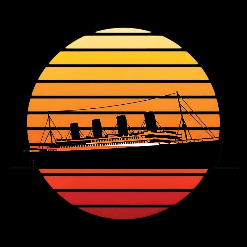 Vintage Ocean Liner at Sunset Titanic
