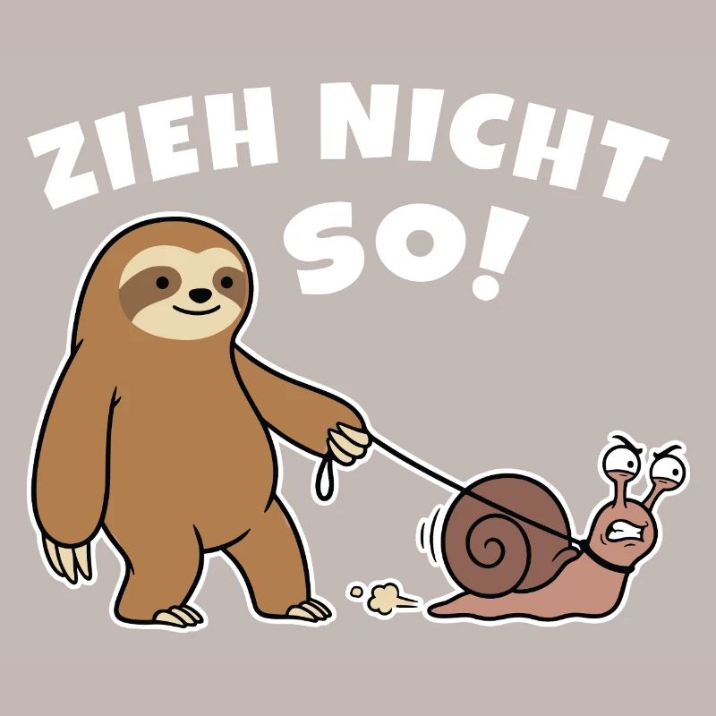 Don't pull like that! Sloth walks with snail