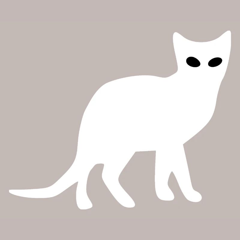 Cat Silhouette White Gift Cat Lover