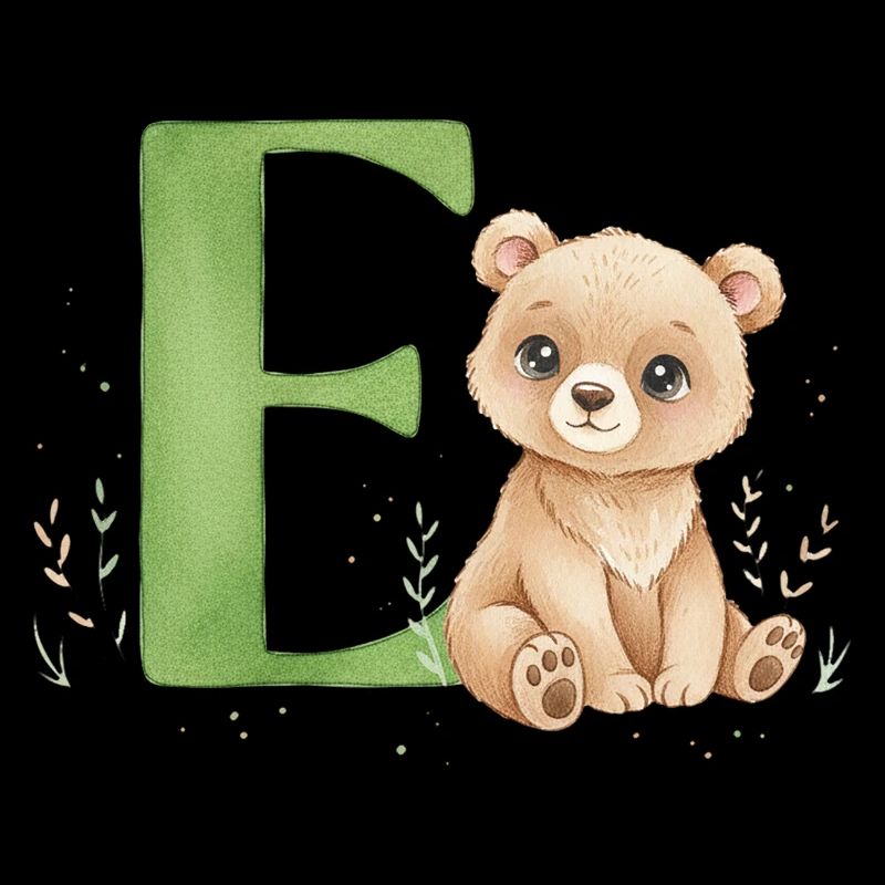 E mit Teddy: Verspielter Buchstabe E