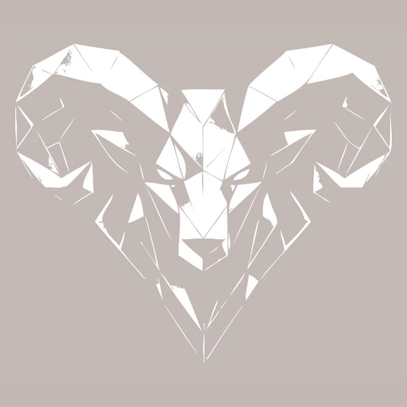 Geometrischer Widder Polygon Design