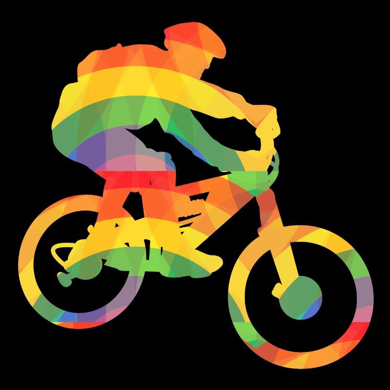 Farbiger Biker / Bunter Mountainbiker