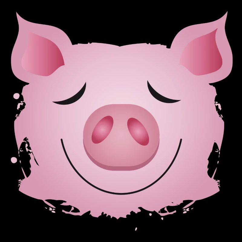 Tête de cochon - graffiti de cochon porte-bonheur