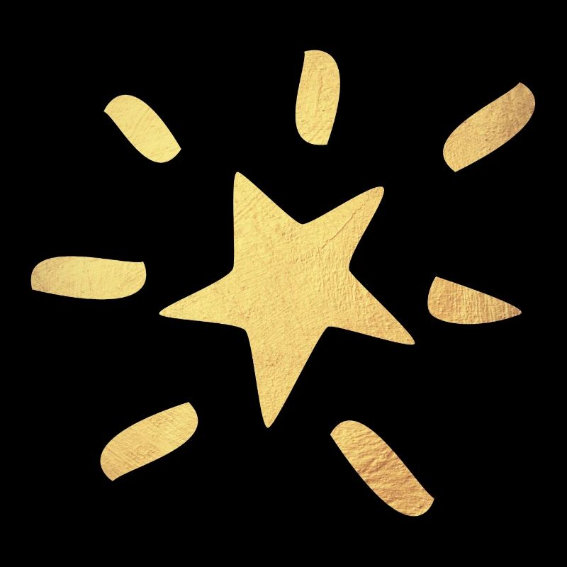 Star Gold Symbole de Noël Comic Rayons de Noël