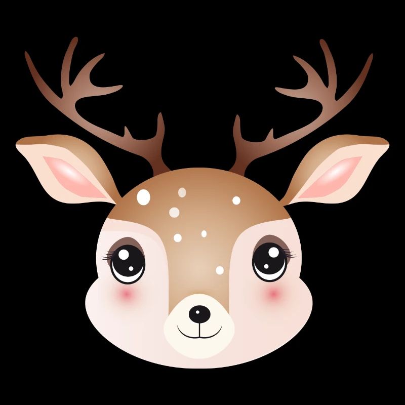 cute deer head in cute comic style