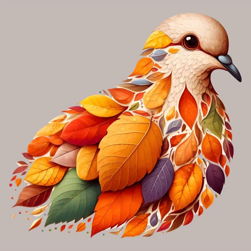 belle colombe, faite de différentes feuilles
