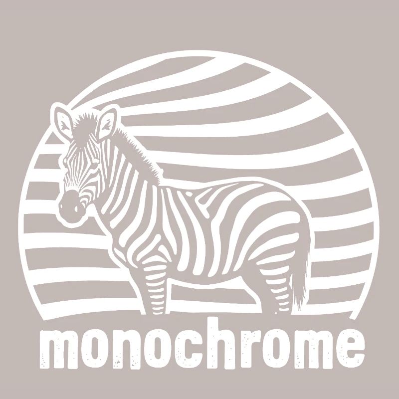 Zebra White Monochrome Solid Color Striped Horse