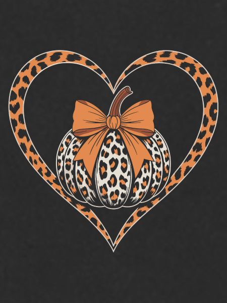Leopard Pumpkin Heart Design