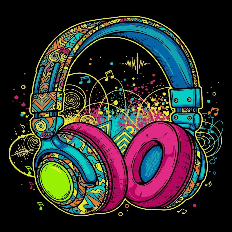 Lebendiges abstraktes Kopfhörerdesign