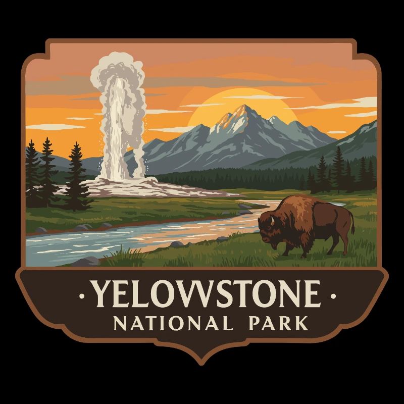 Yellowstone Geysir Bison Patch