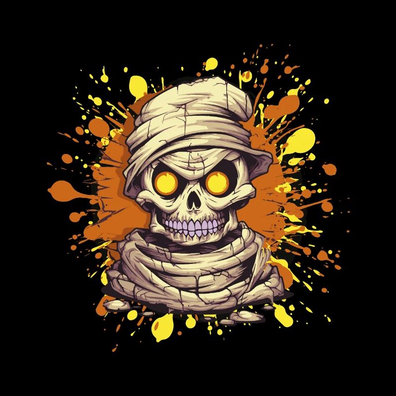 Mummies Skull Paint Splash