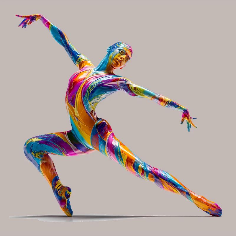 Color explosion dancers in flow