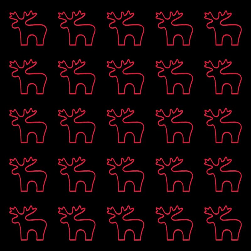 Red Reindeer Silhouette Pattern