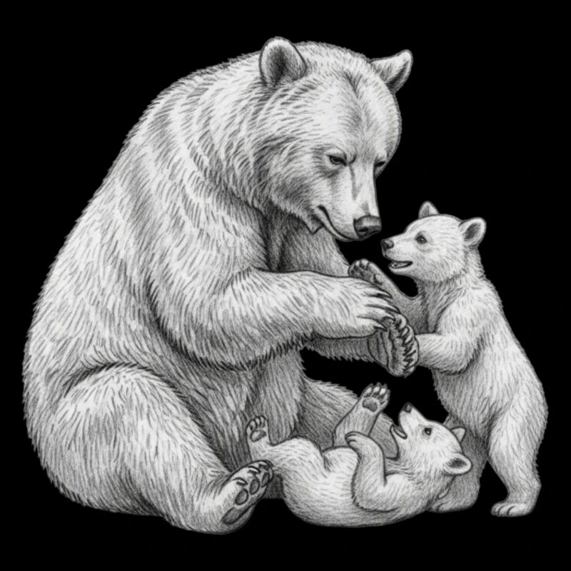 Bear and her cubs