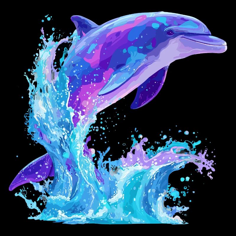 Colored Dolphin Splash