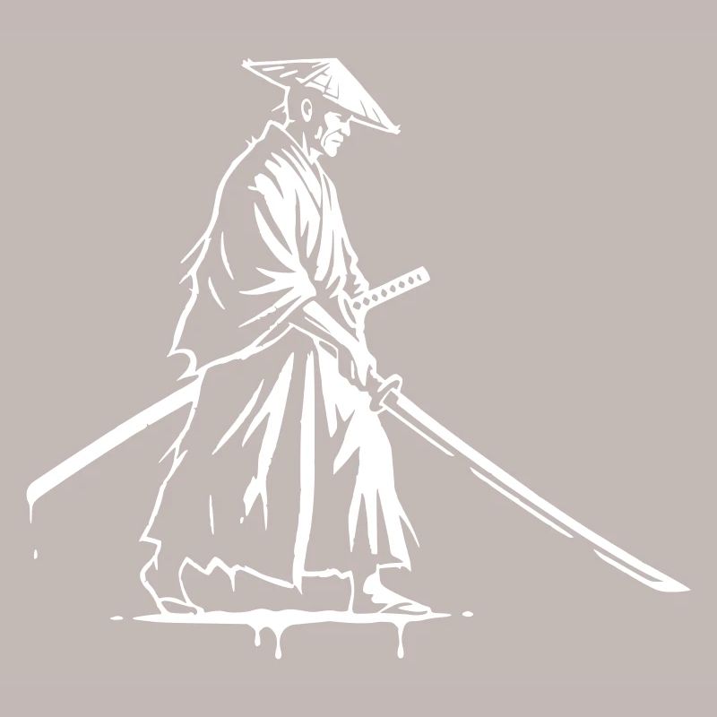 Ronin Samurai Drawing Ink Vector