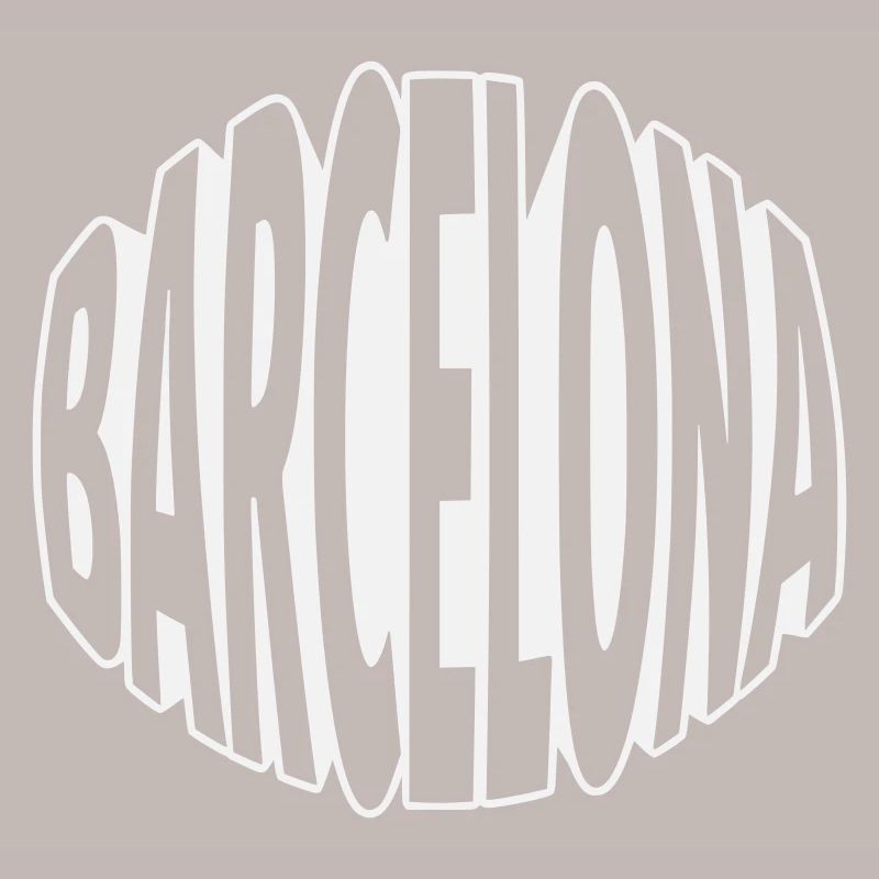 Lettrage ovale de Barcelone