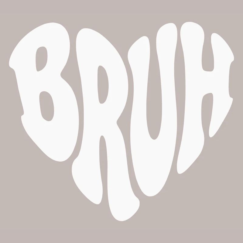 Bruh Retro Heart – Anpassbare Farbe