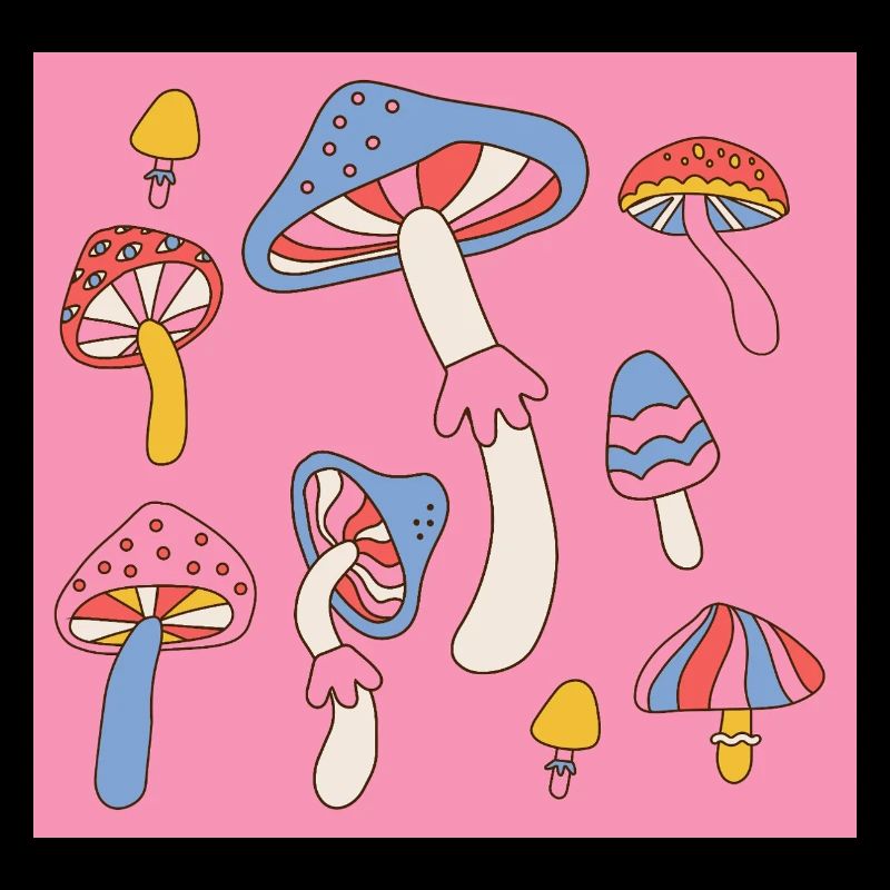 Retro Mushroom Pattern – Psychedelic 70s Design