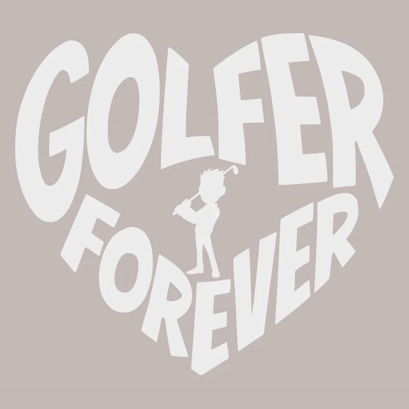 Golfer Forever Herz mit Golfspieler