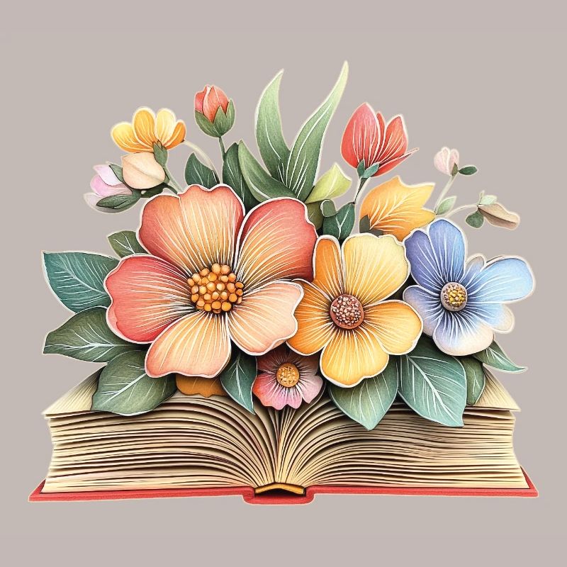 Buch mit Blumen