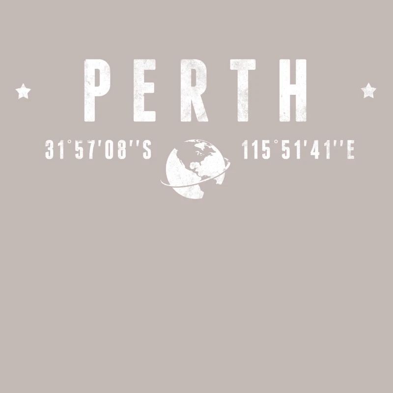 Perth Coordonnées Géographiques Stylisées