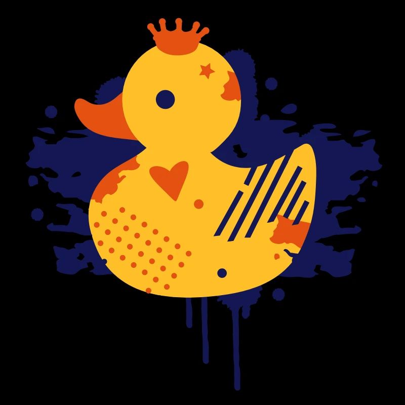 A duck with a crown as a graffiti