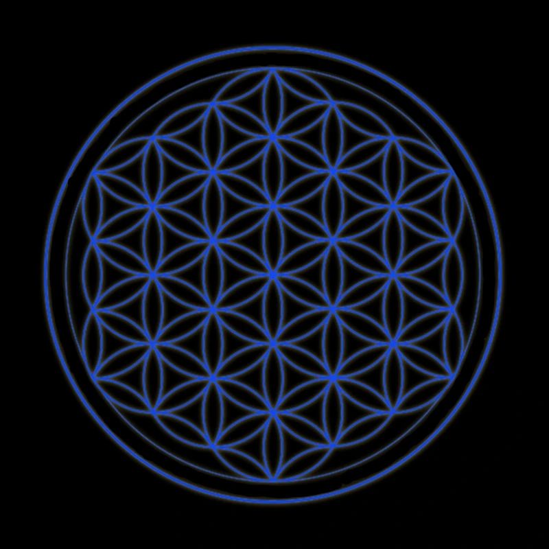 Blaugelb Blume des Lebens Kreis