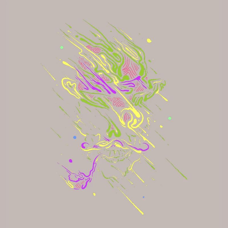 Glowing graffiti neon skull