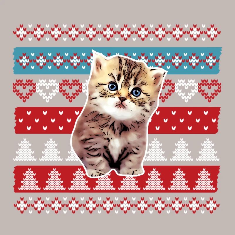 Chat moche de pull de Noël