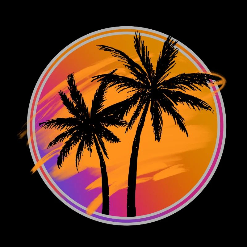 Palm trees retro